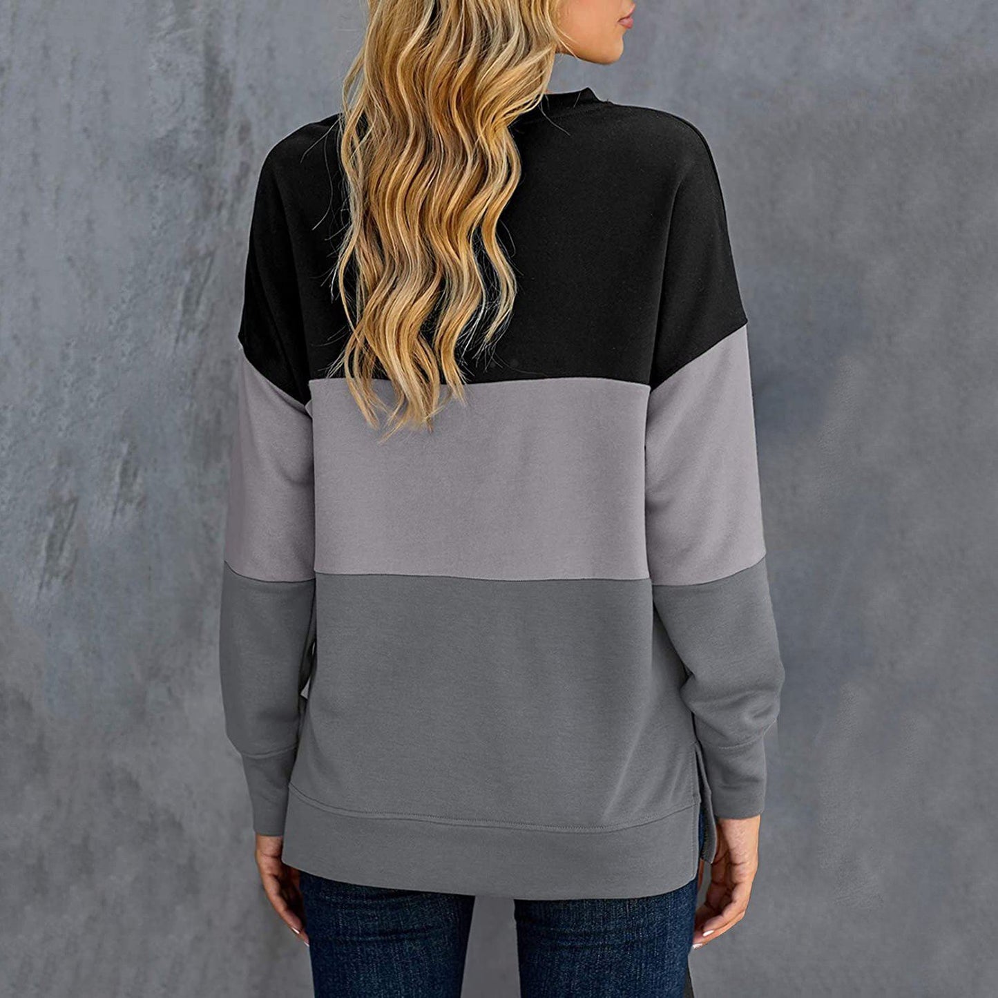 Casual Crewneck Tie Dye Sweatshirt Striped Printed Loose Soft Long Sleeve Pullover Tops Shirts