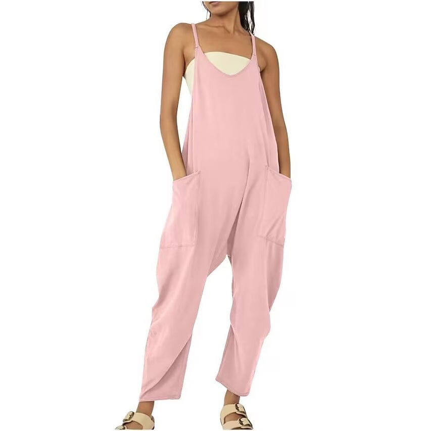 Women's Jumpsuit Maternity Solid Color V Neck Regular Fit Sleeveless