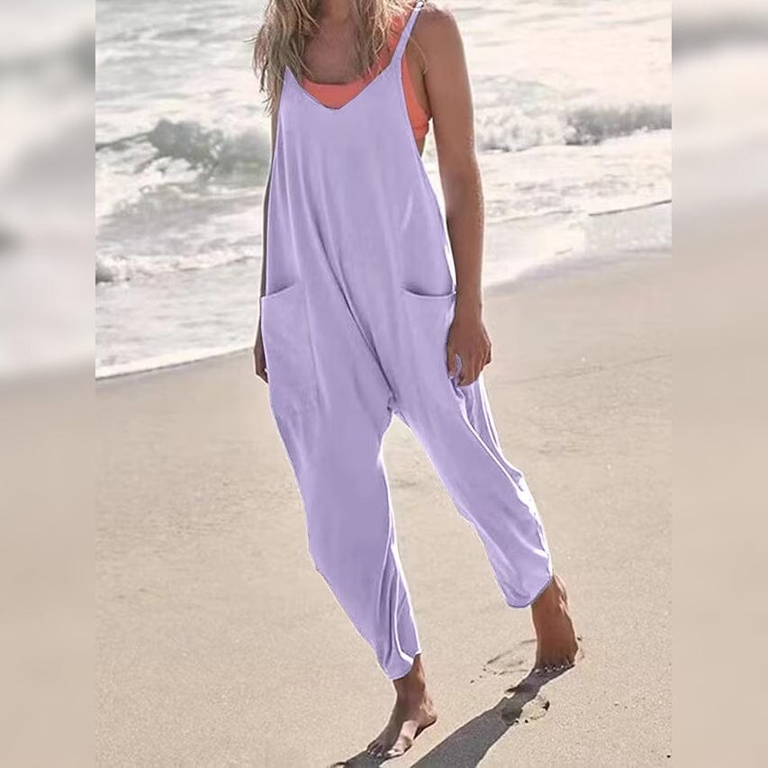Women's Jumpsuit Maternity Solid Color V Neck Regular Fit Sleeveless