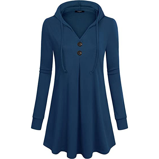 Women's Long Sleeve Hooded Tunic Tops