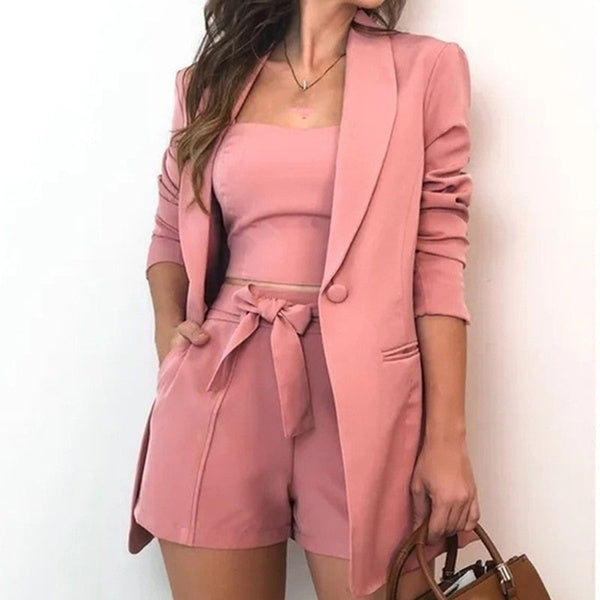 3-Piece Set: Women Fashion Blazer Set